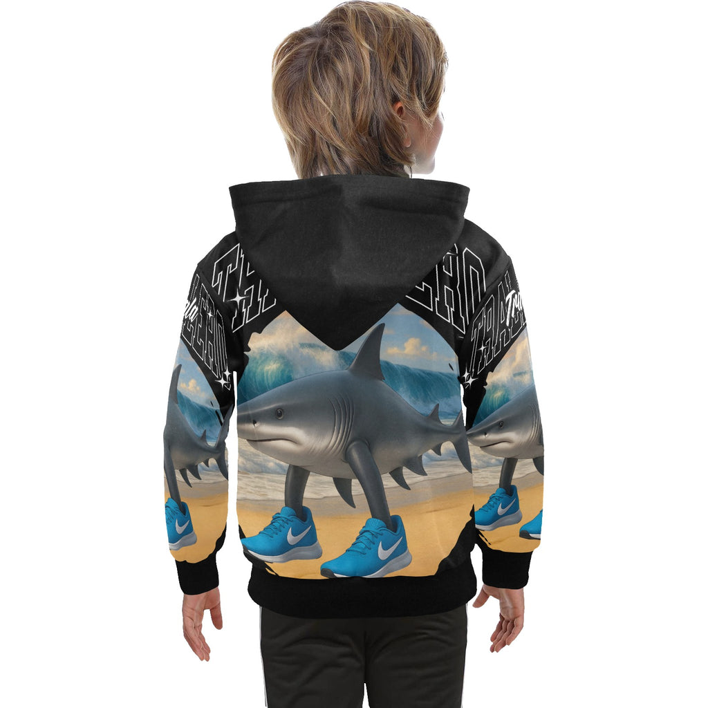 Italian Brainrot Big Boys’ Zip-Up Hoodie | Trendy Street Core Zip Hoodie for Kids | Youth Graphic Hoodie | Tralalero Tralala