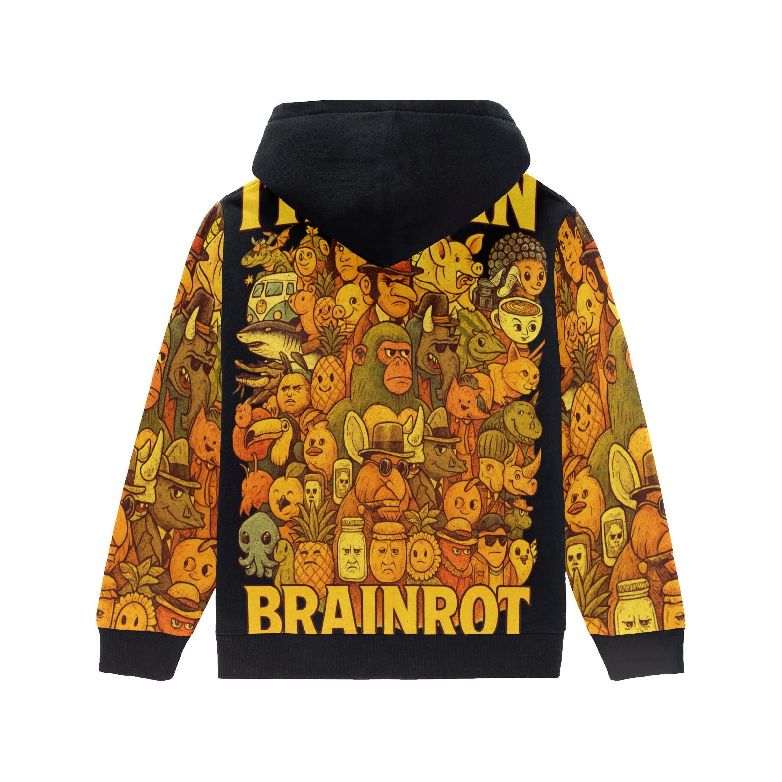 Youth Long Sleeve Hoodie | Italian Brainrot Design | Retro Themed