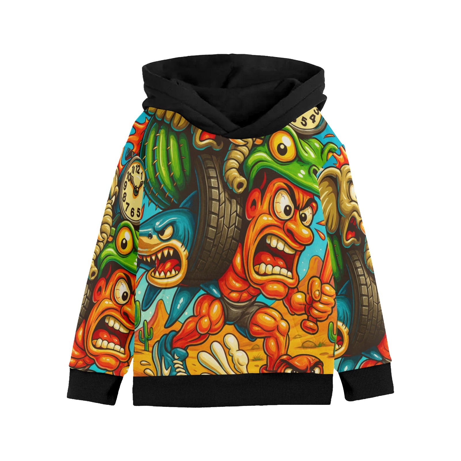 Youth Long Sleeve Hoodie | Italian Brainrot Design | Chaotic La Grande Combinasion