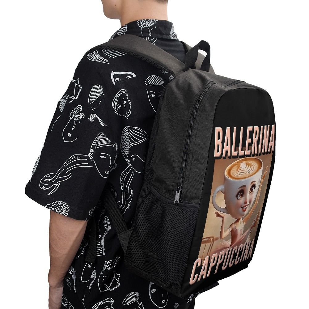 Italian Brainrot Backpack | Shoulder School Bag | Ballerina Cappuccina
