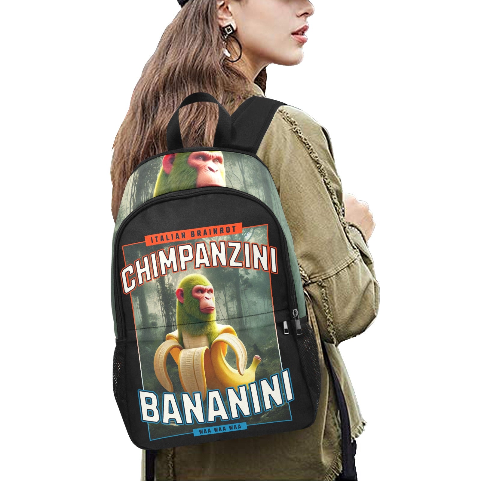 Italian Brainrot Kids Backpack | Trendy Youth Streetcore, featuring Chimpanzini Bananini
