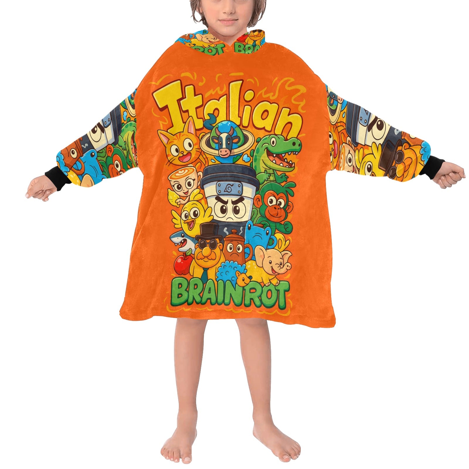 Kids Wearable Blanket | Cartoon Italian Brainrot