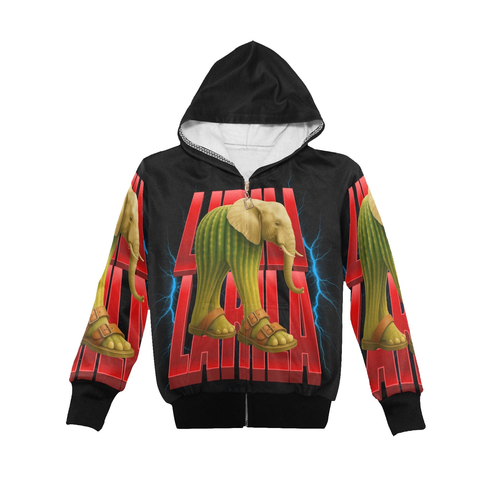 Italian Brainrot Big Boys’ Zip-Up Hoodie | Trendy Street Core Zip Hoodie for Kids | Youth Graphic Hoodie | Lirili Larila