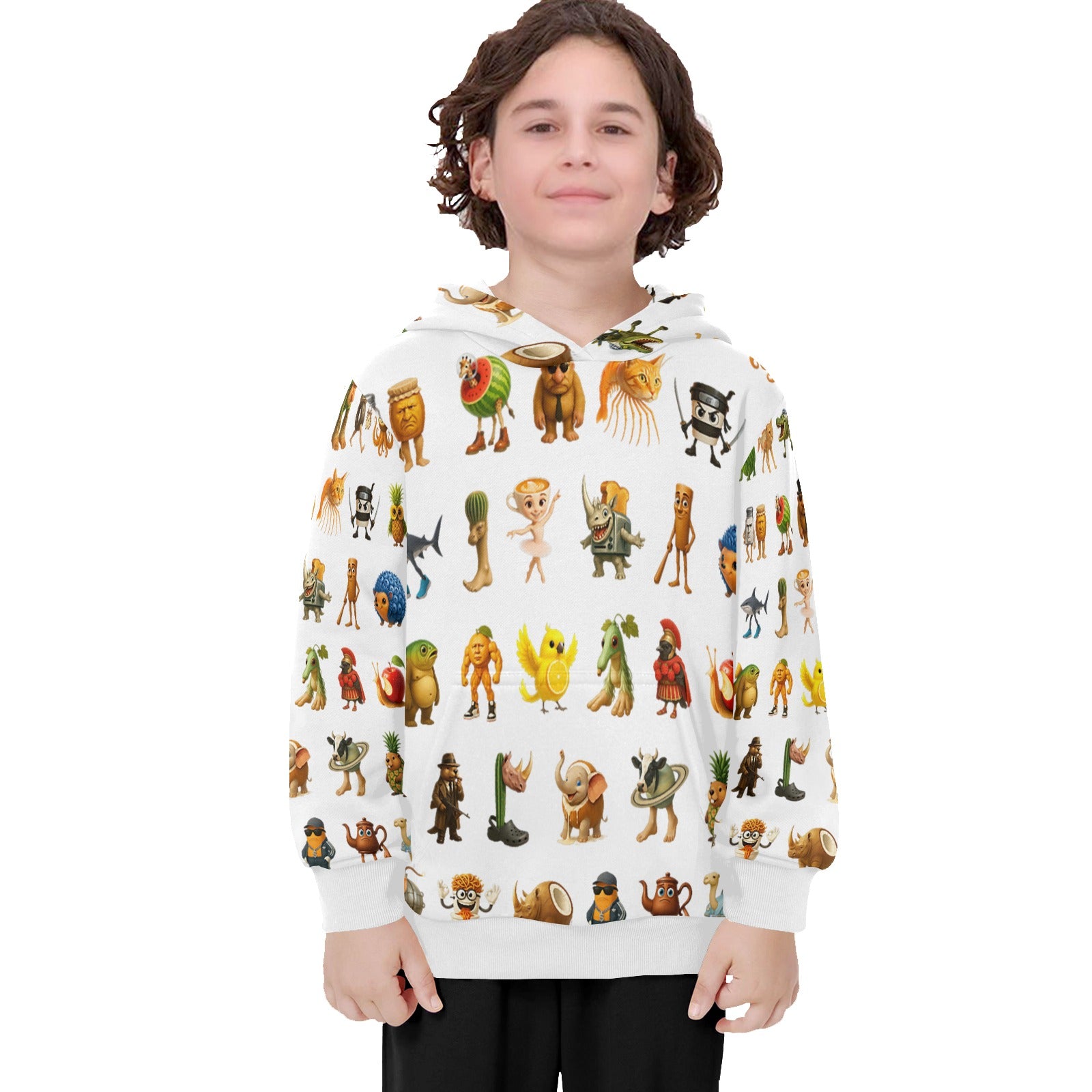 Youth Long Sleeve Hoodie | Italian Brainrot Design