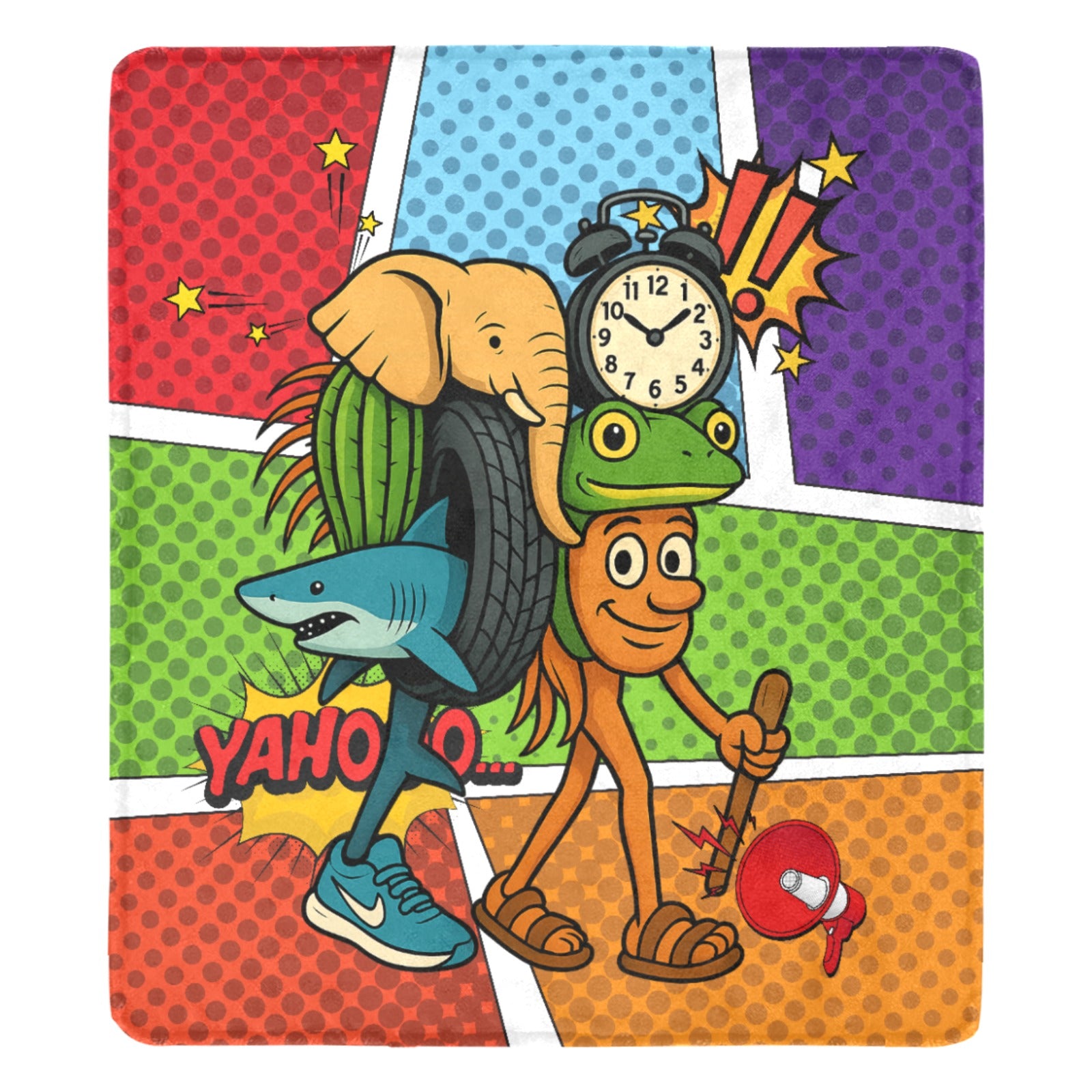 Ultra-Soft Meme Blanket – Cozy Italian Brainrot Themed Fleece Throw, featuring comic style, La Grande Combinasion