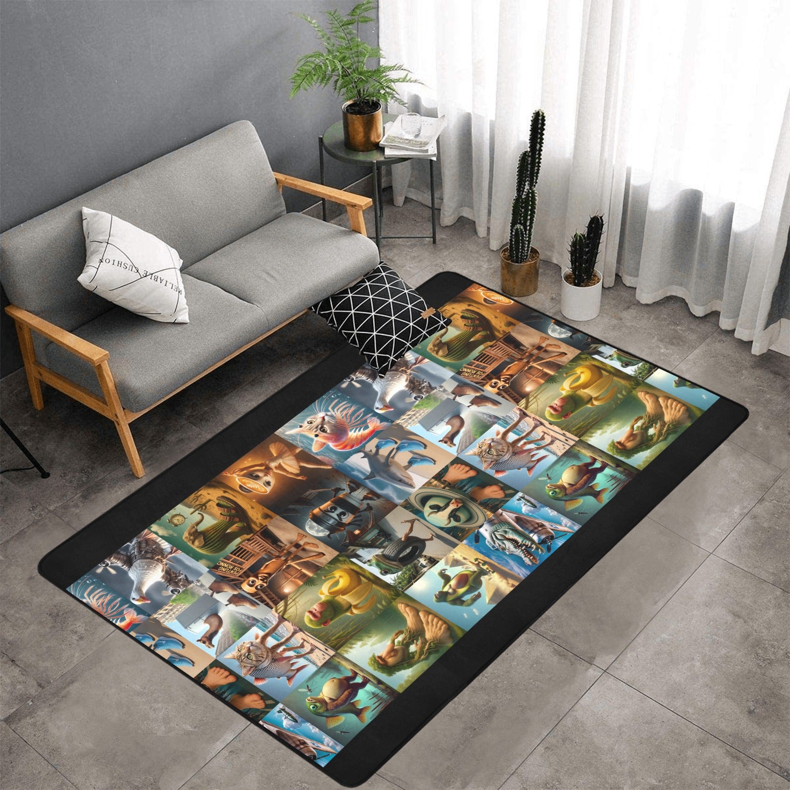 Gaming Room Area Rug | Italian Brainrot Themed | Youth Gamer Bedroom Mat