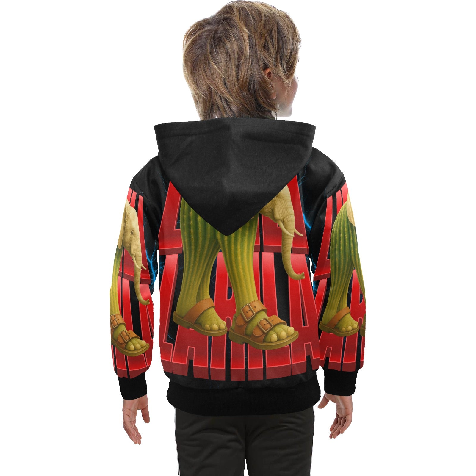 Italian Brainrot Big Boys’ Zip-Up Hoodie | Trendy Street Core Zip Hoodie for Kids | Youth Graphic Hoodie | Lirili Larila