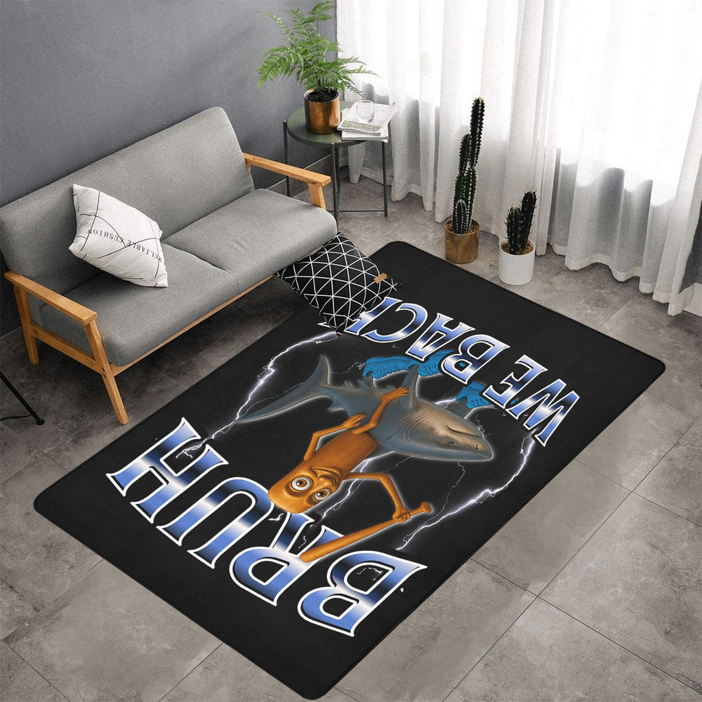 Gaming Room Area Rug | Italian Brainrot Themed | Youth Gamer Bedroom Mat | Bruh We Back Design