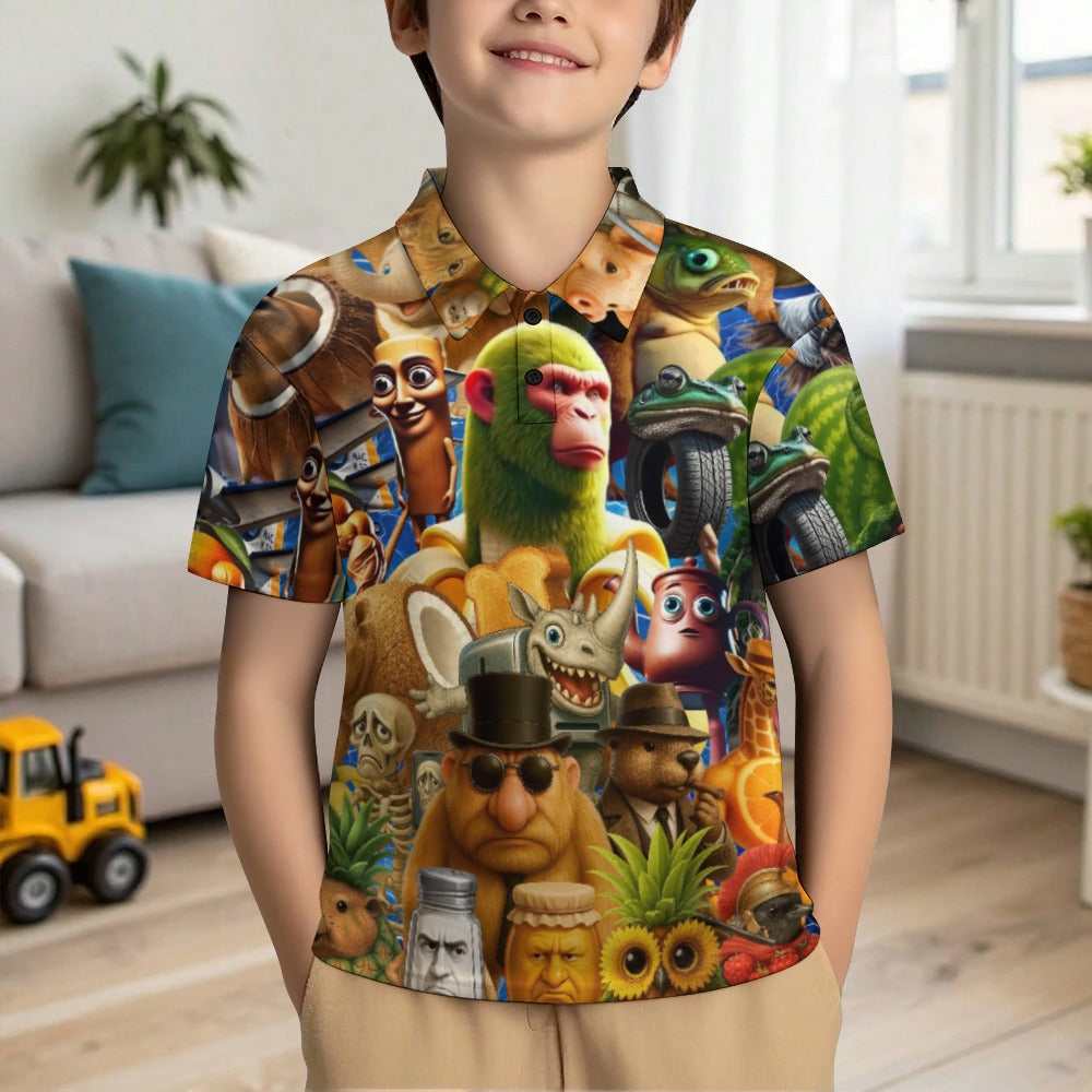 Polo Buttoned Shirt | Italian Brainrot Design | Ages 2+