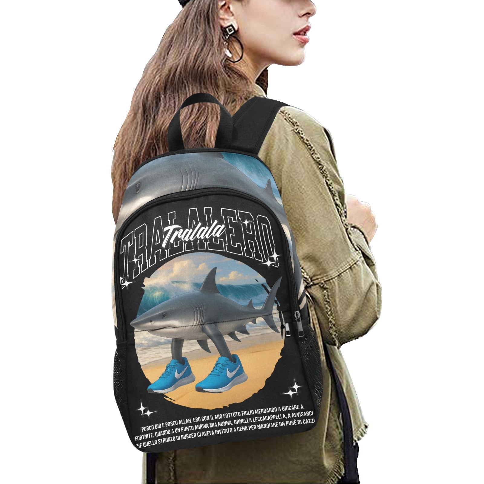 Italian Brainrot Kids Backpack | Trendy Youth Streetcore, featuring Tralalero Tralala