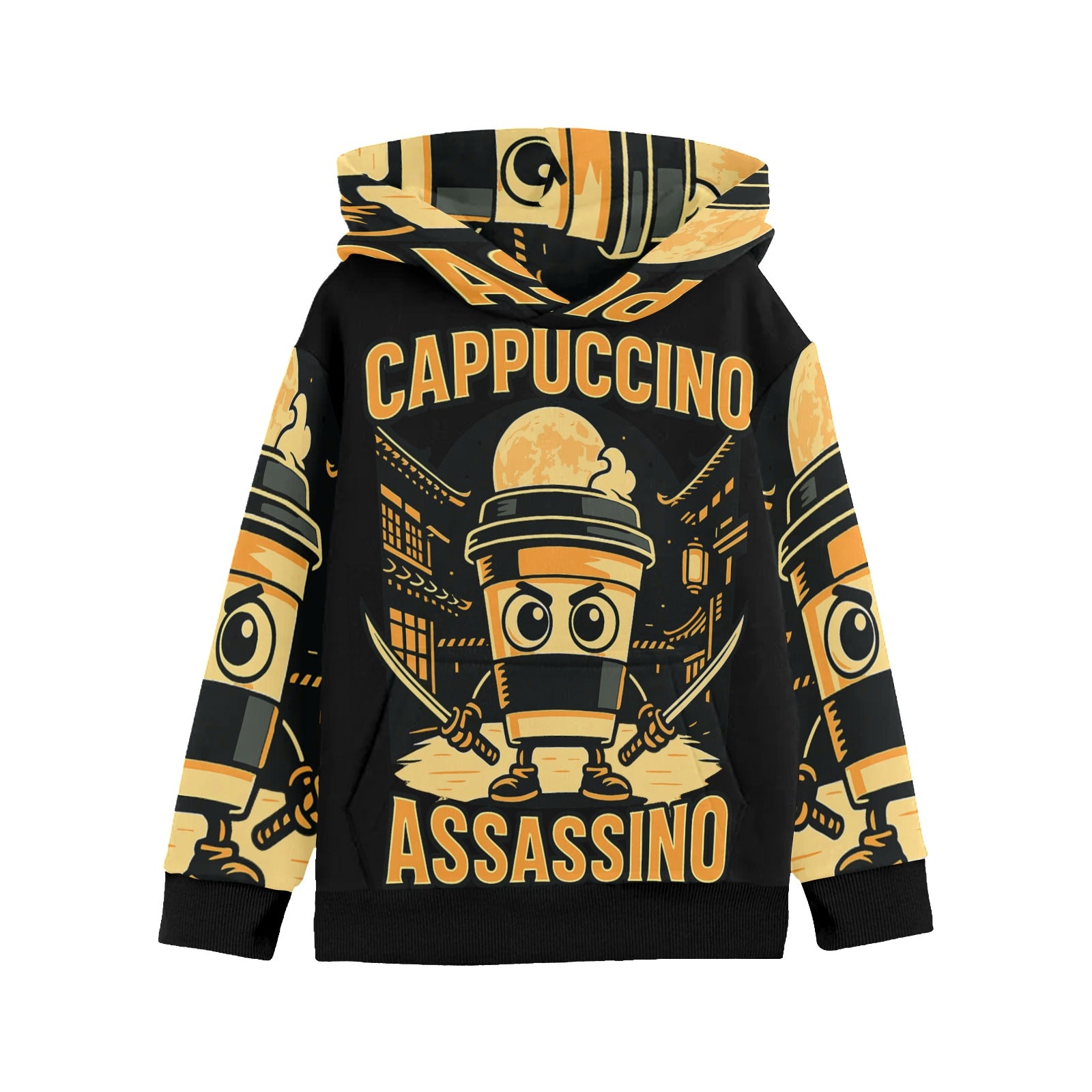 Italian Brainrot Long Sleeve | Little Boys Hoodie | Cappuccino Assassino Style