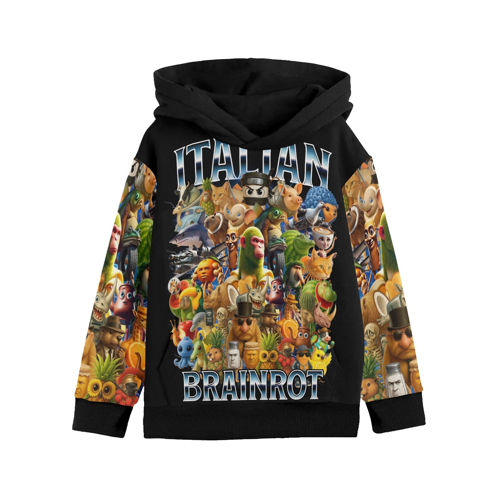 Youth Long Sleeve Hoodie | Italian Brainrot Design