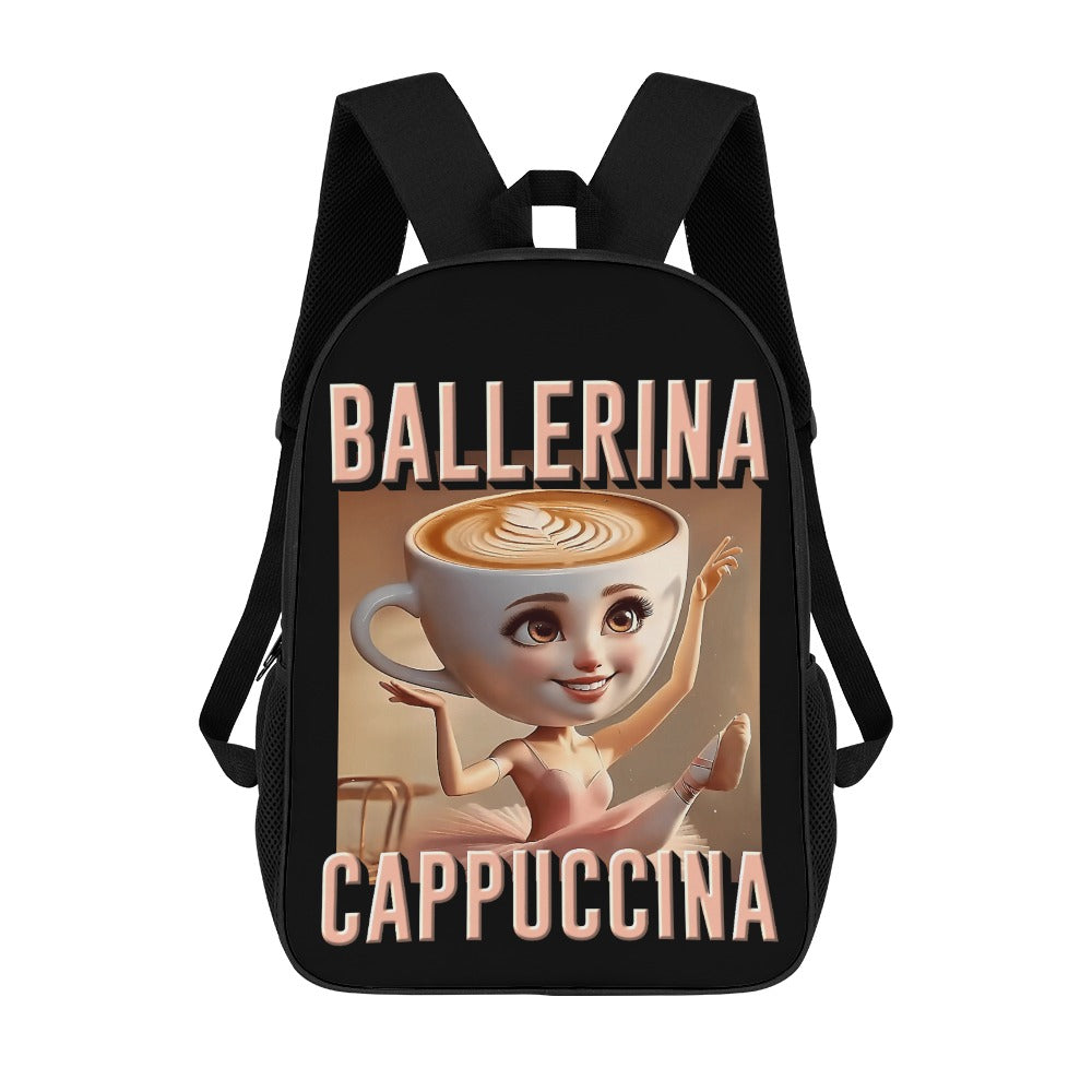 Italian Brainrot Backpack | Shoulder School Bag | Ballerina Cappuccina