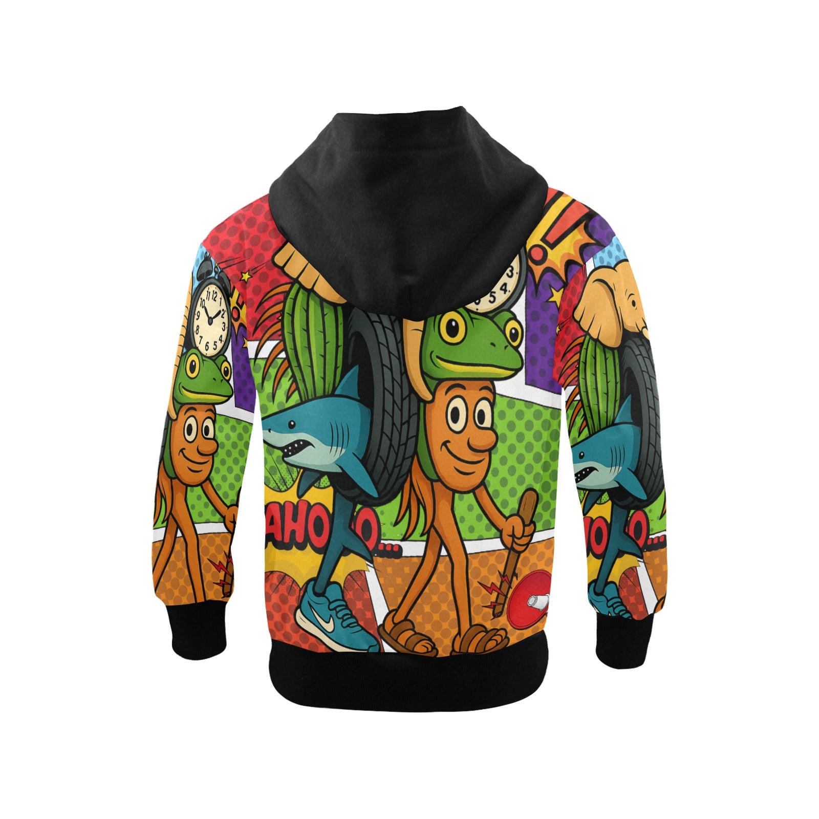 Italian Brainrot Big Boys’ Zip-Up Hoodie | Comic La Grande Combinasion  Zip Hoodie for Kids | Youth Graphic Hoodie