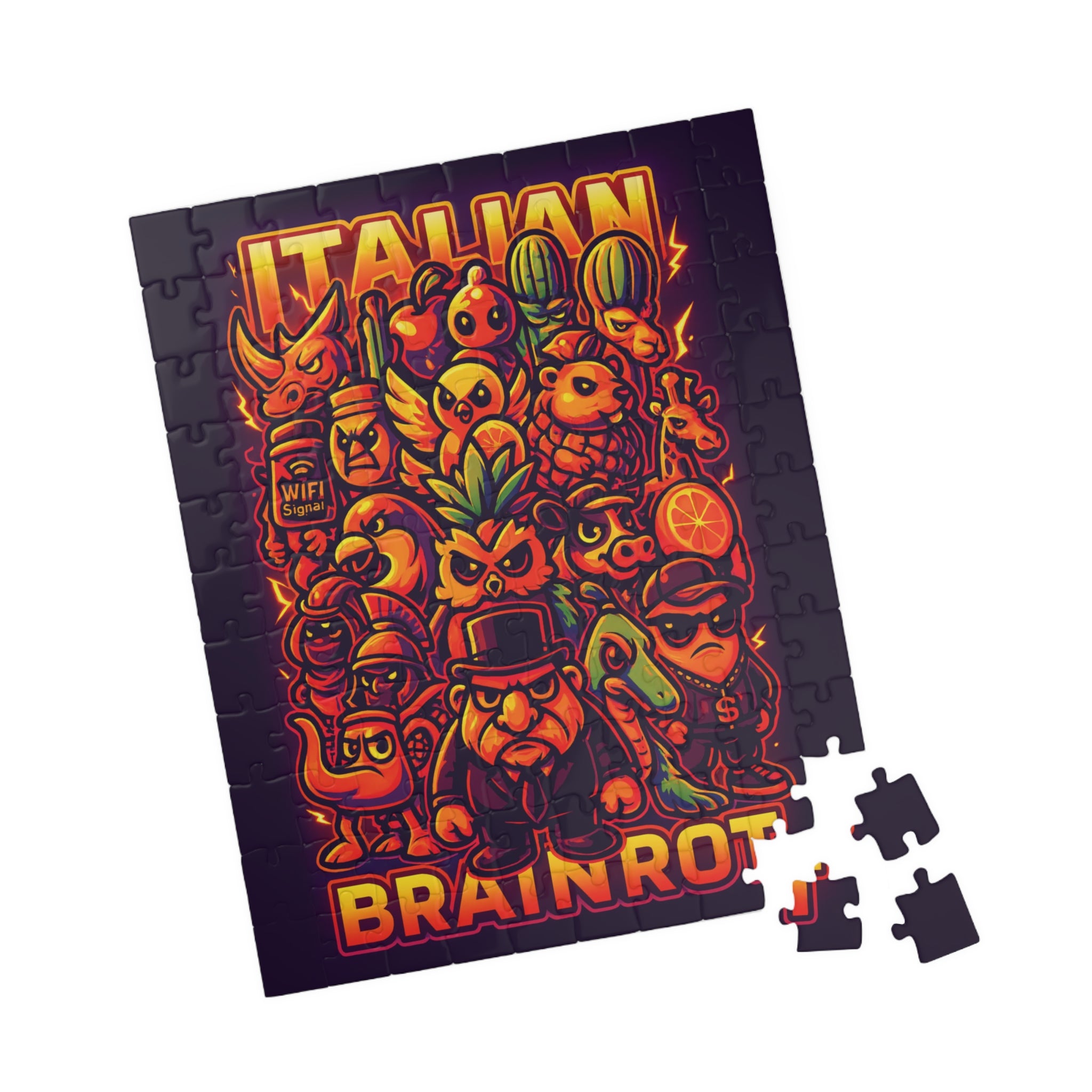 Kids Jigsaw Puzzle | Neon Style | Italian Brainrot Inspired Design | Play, Solve, Frame & Display!