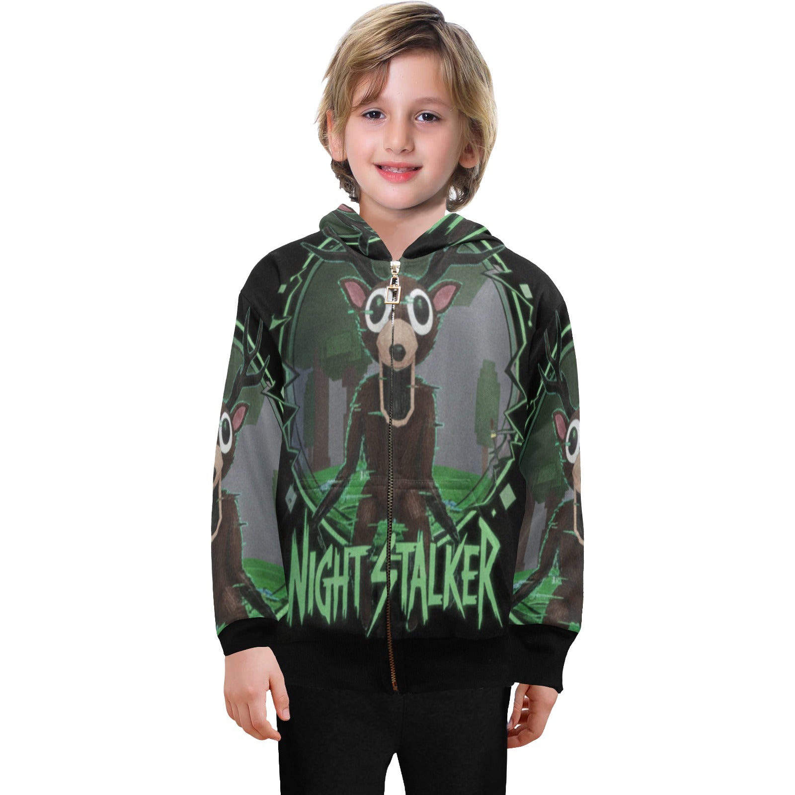 99 Nights In the Forest | Big Boys’ Zip-Up Hoodie | Trendy Street Core Zip Hoodie for Kids | Youth Graphic Hoodie | Roblox Game