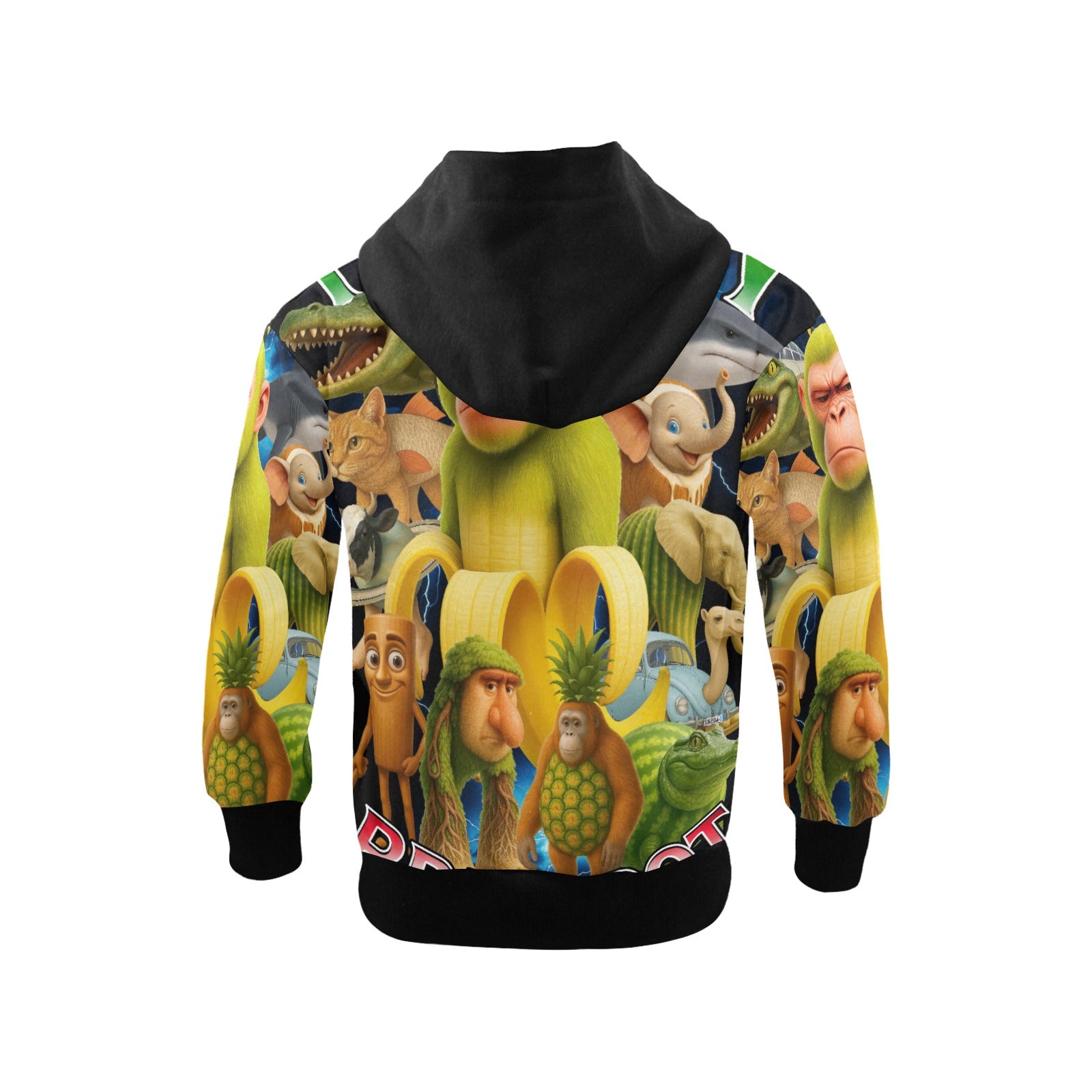 Italian Brainrot Big Boys’ Zip-Up Hoodie | Trendy Street Core Zip Hoodie for Kids | Youth Graphic Hoodie