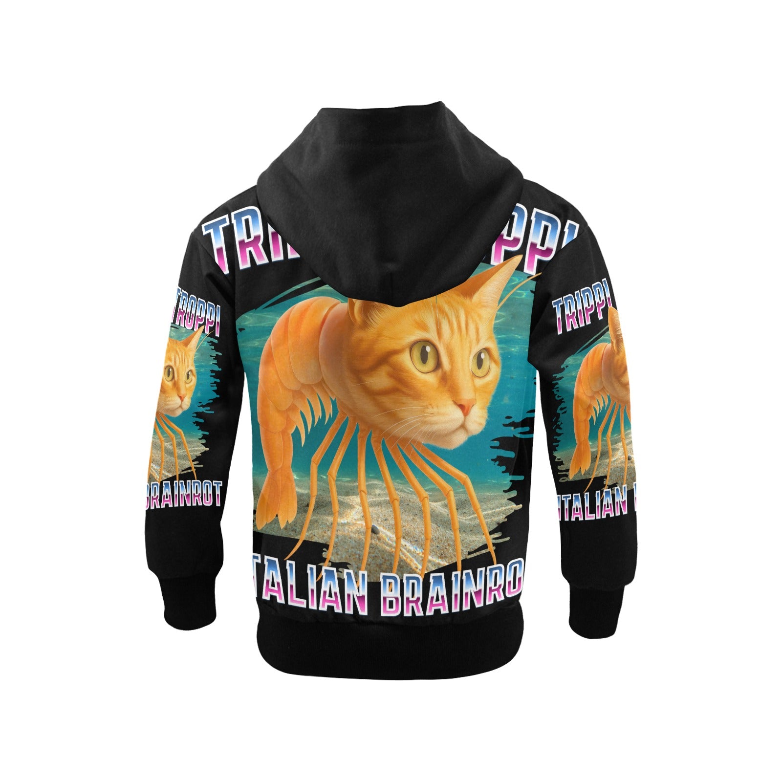 Italian Brainrot Big Boys’ Zip-Up Hoodie | Trendy Street Core Zip Hoodie for Kids | Youth Graphic Hoodie | Trippi Troppi