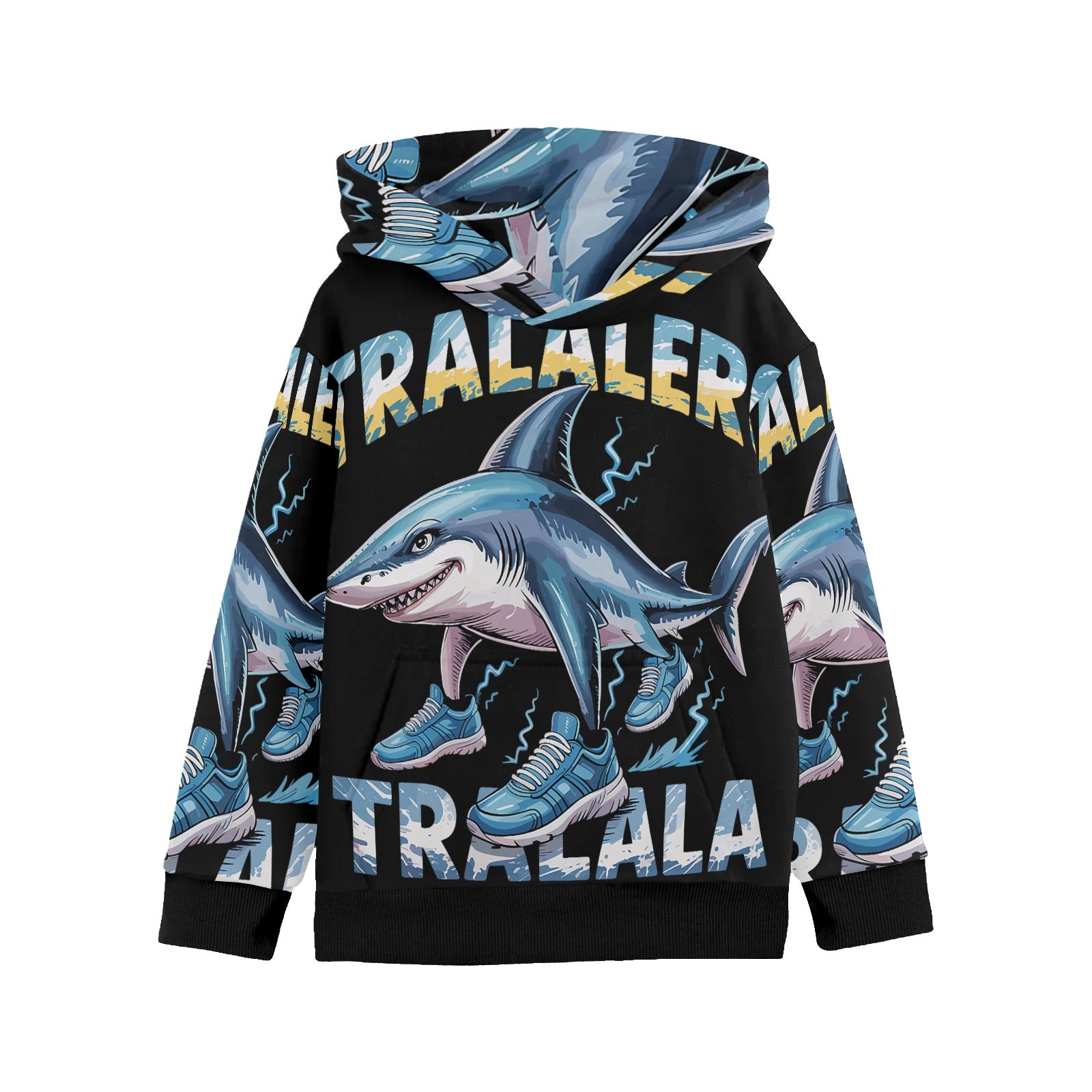 Youth Long Sleeve Hoodie | Italian Brainrot Design | Tralalero Tralala