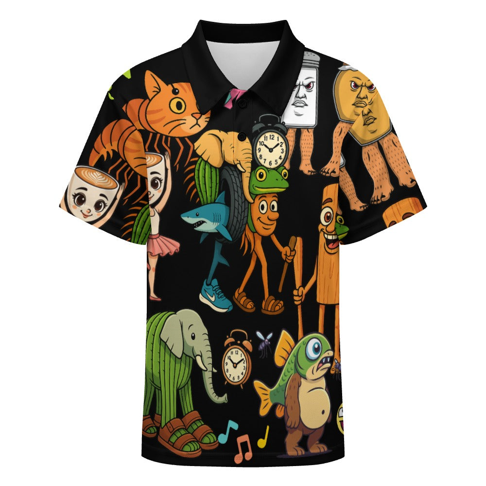 Polo Buttoned Shirt | Italian Brainrot Design | All Ages