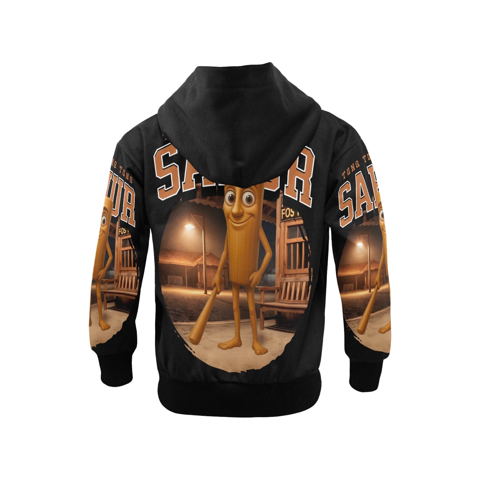 Italian Brainrot Big Boys’ Zip-Up Hoodie | Trendy Street Core Zip Hoodie for Kids | Youth Graphic Hoodie | Tung Tung Tung Sahur