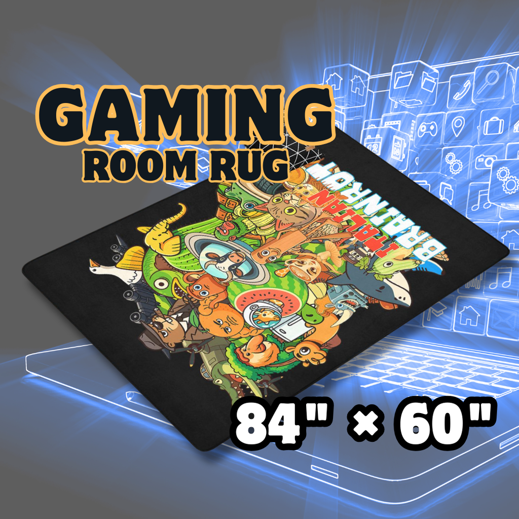 Gaming Room Area Rug | Cartoon Italian Brainrot Themed | Youth Gamer Bedroom Mat
