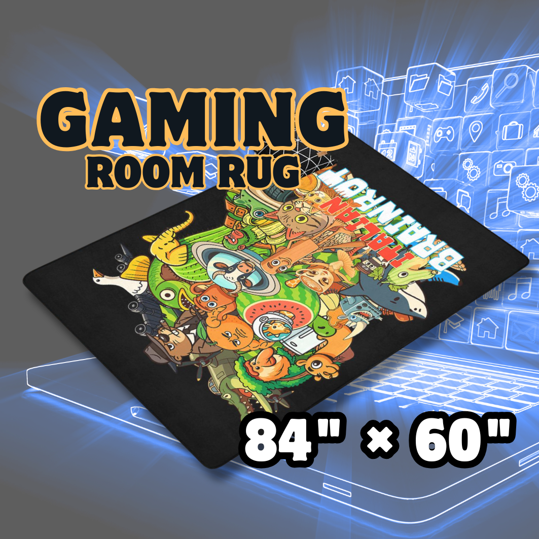 Gaming Room Area Rug | Cartoon Italian Brainrot Themed | Youth Gamer Bedroom Mat