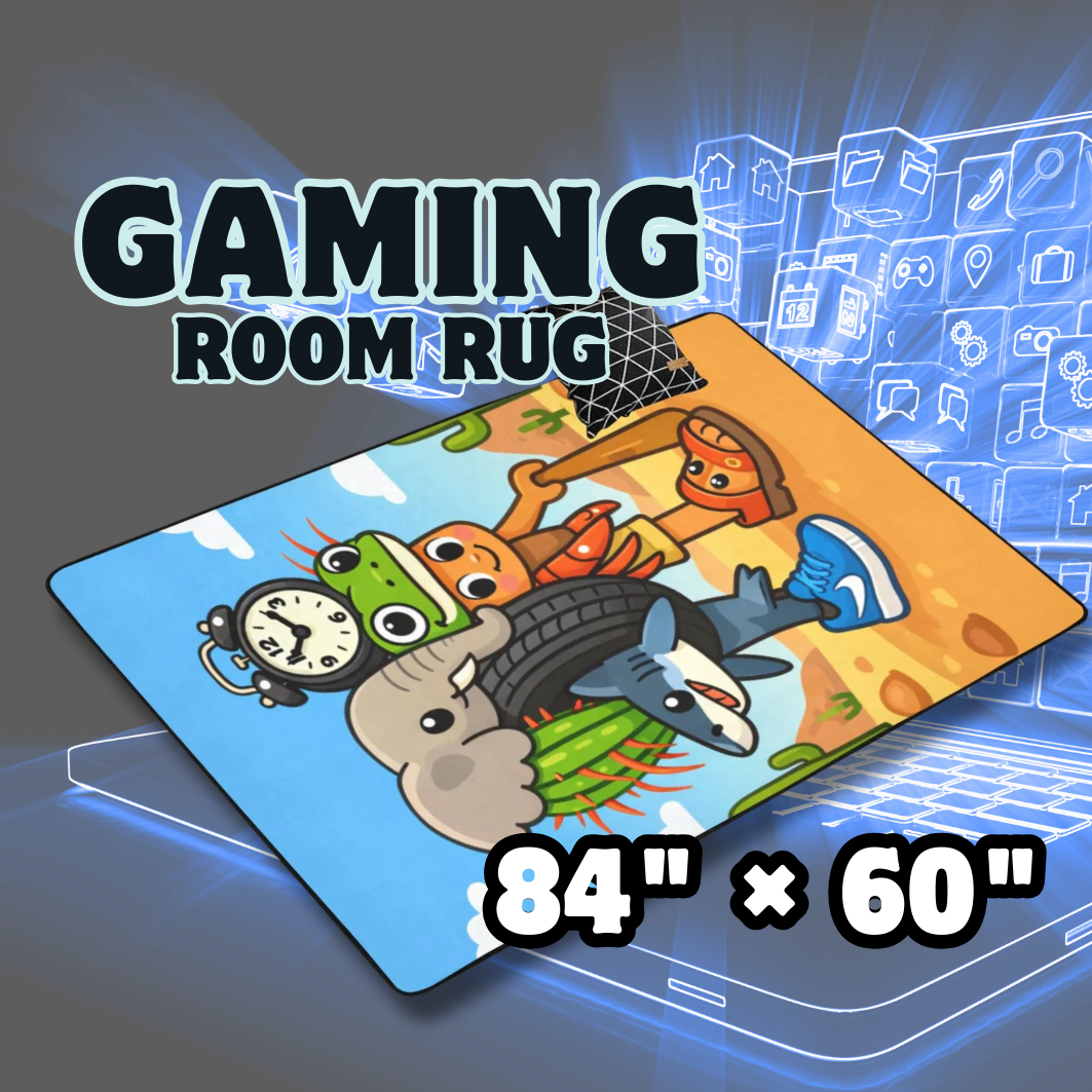 Gaming Room Area Rug | Italian Brainrot Themed | Kids Gamer Bedroom Mat | Cute La Grande Combinasion