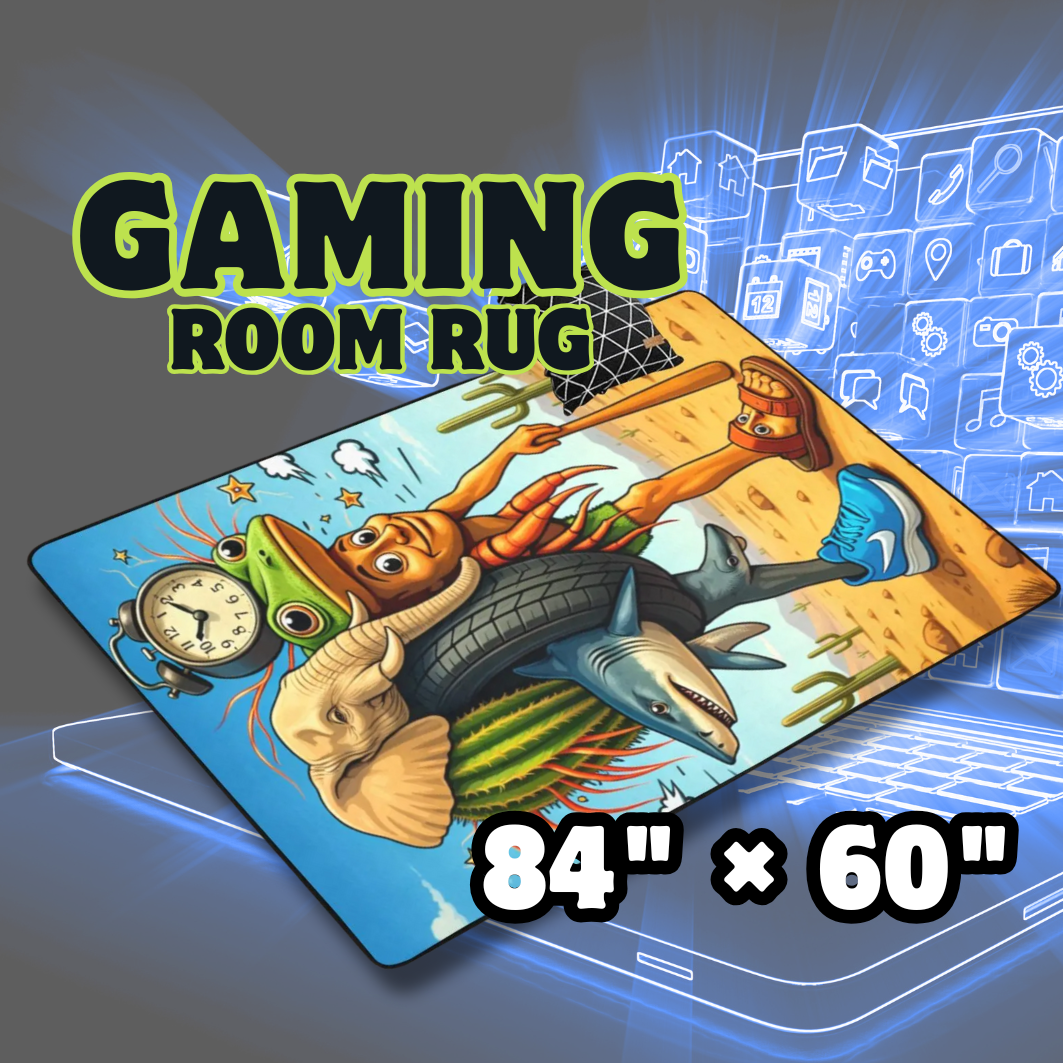 Gaming Room Area Rug | Italian Brainrot Themed | Youth Gamer Bedroom Mat | La Grande Combinasion