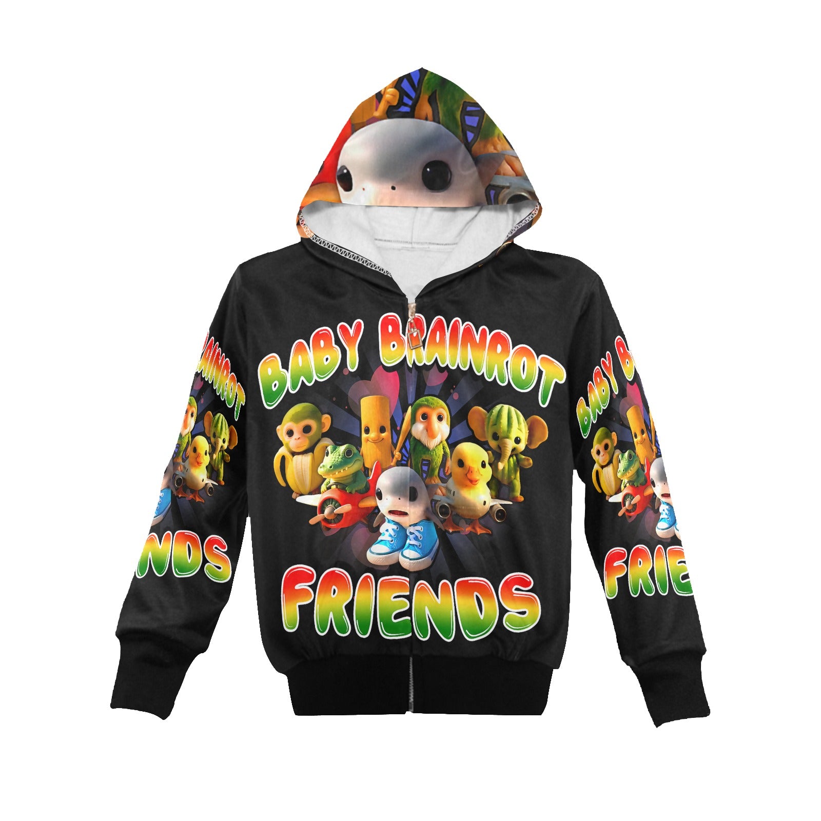Little Boys Zip-Up Hoodie (Ages 2–7) | Italian Brainrot