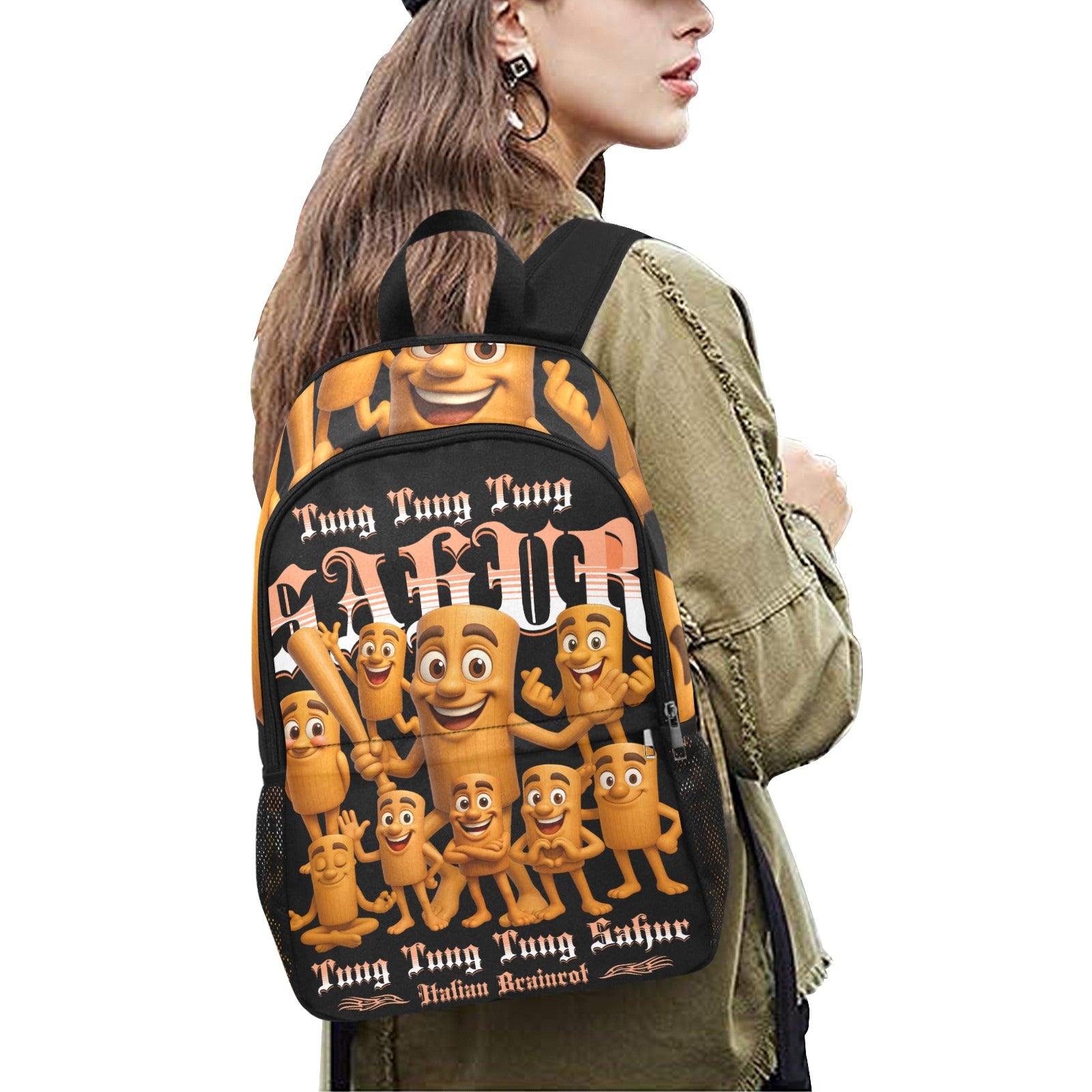 Italian Brainrot Kids Backpack | Trendy Youth Streetcore, featuring Tung Tung Tung Sahur