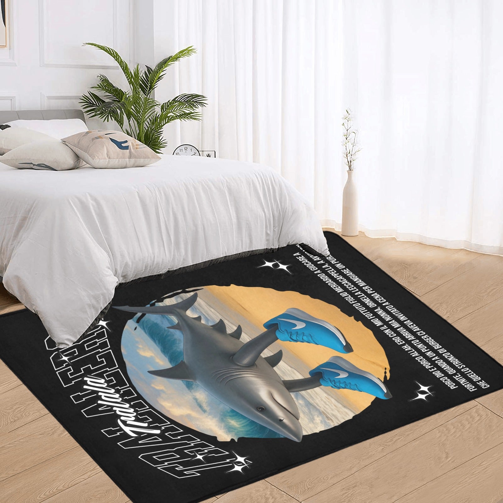 Gaming Room Area Rug | Italian Brainrot Themed | Youth Gamer Bedroom Mat | Tralalero Tralala