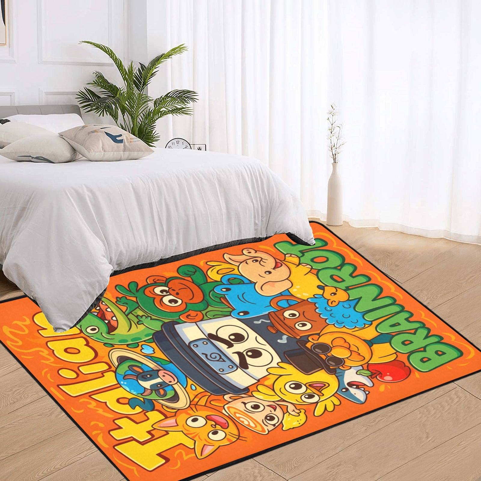Gaming Room Area Rug | Italian Brainrot Cartoon Themed | Kids Gamer Bedroom Mat