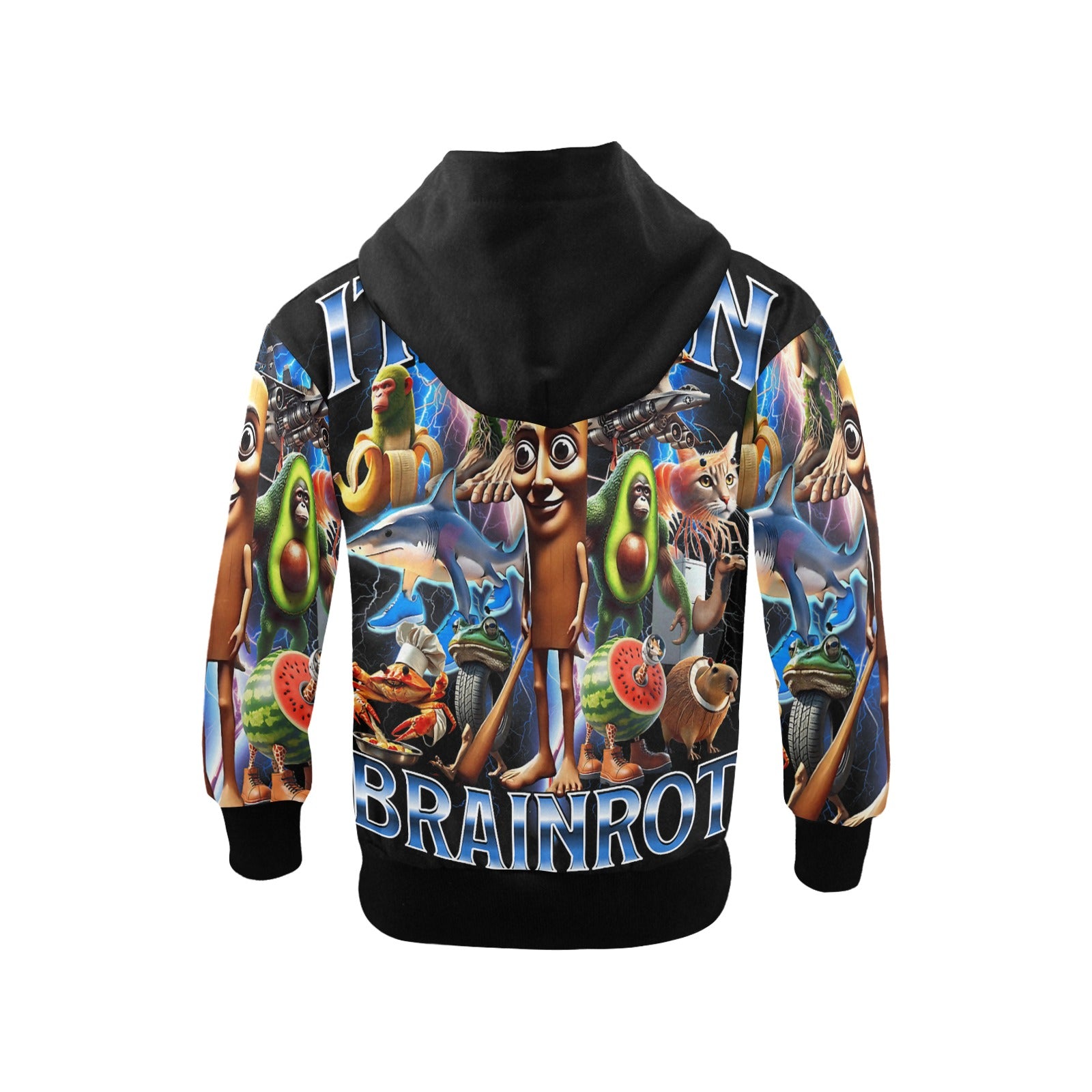 Little Boys Zip-Up Hoodie (Ages 2–7) | Cartoon Italian Brainrot