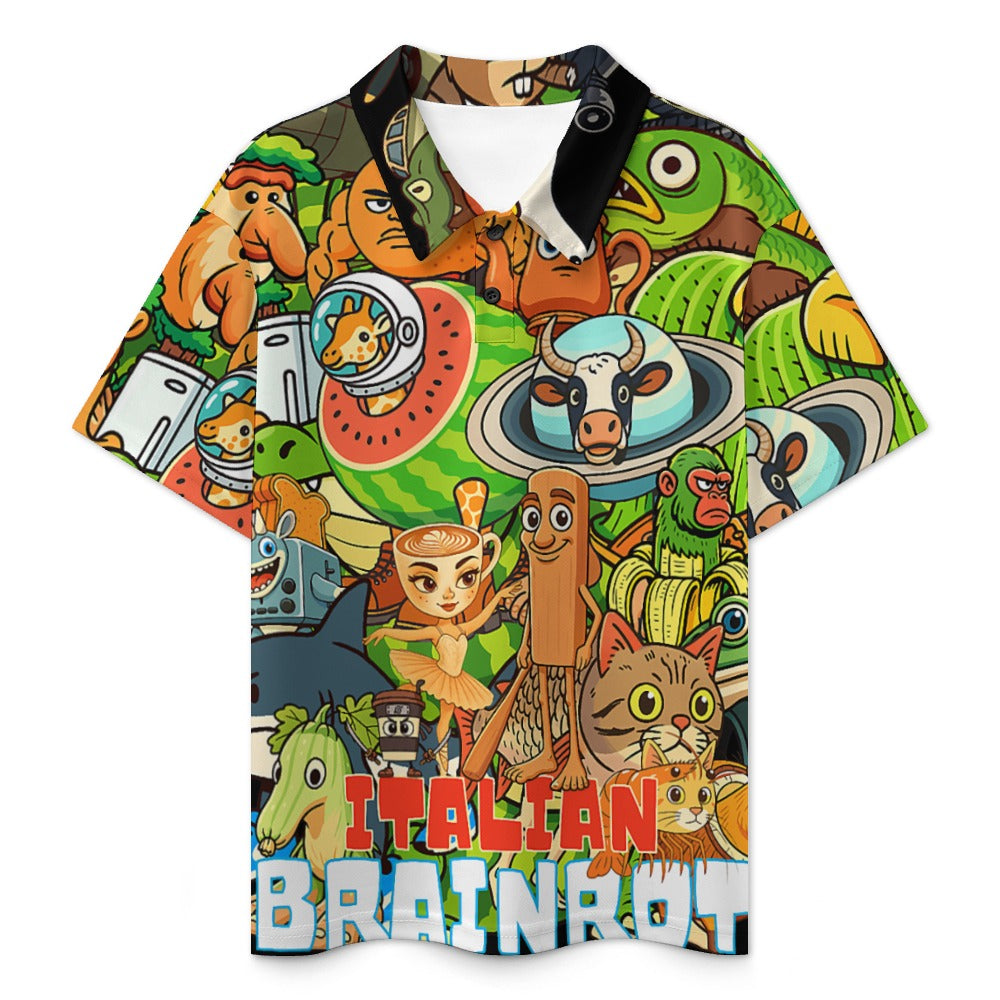 Kids Polo Buttoned Shirt | Italian Brainrot Design | All Ages