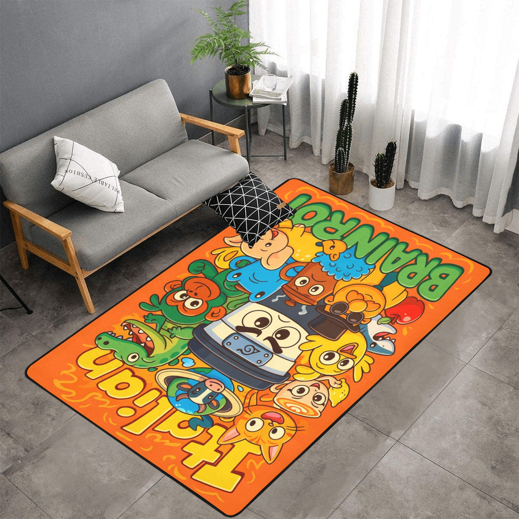 Gaming Room Area Rug | Italian Brainrot Cartoon Themed | Kids Gamer Bedroom Mat