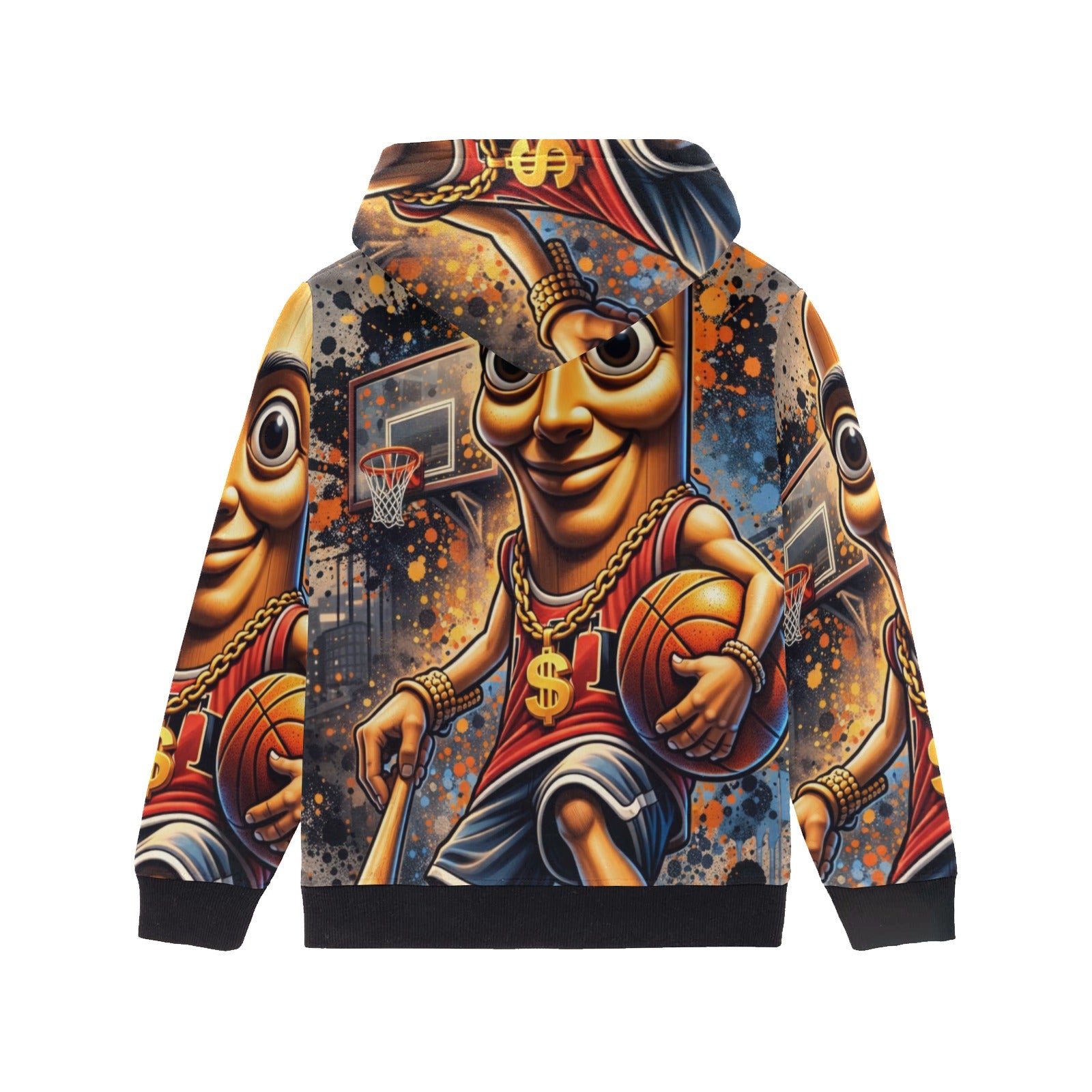 Youth Long Sleeve Hoodie | Street Tung Tung Tung Sahur | Italian Brainrot Design