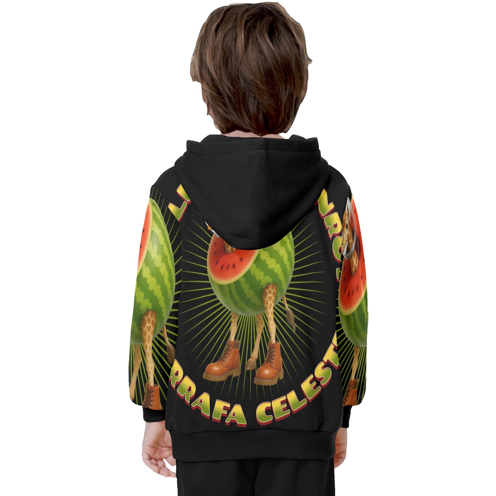 Youth Long Sleeve Hoodie | Italian Brainrot Design | Girafa Celeste